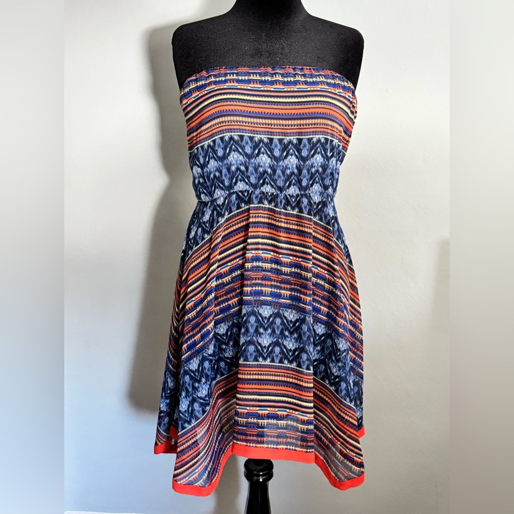 Rare Anthropologie Maeve - Multicolor Strapless Dress - Size Large